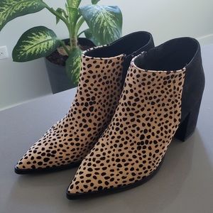 Spotted ankle boots